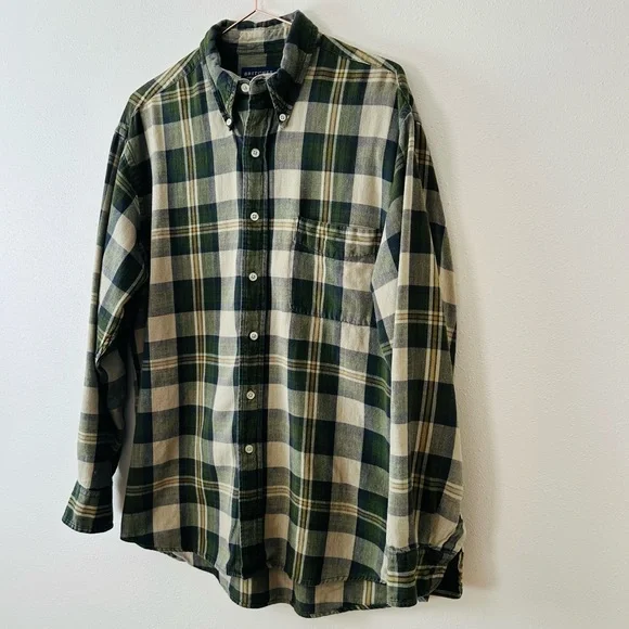 Britches Outdoor Oxford Shirt Plaid Button Down Cotton Casual - Picture 6 of 7